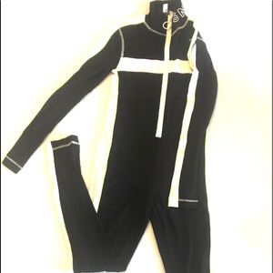 US 2 Topshop black, white, lime green bodysuit